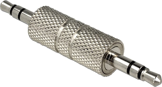 Koppelstuk 3,5mm Jack (m) - 3,5mm Jack (m) stereo / metaal