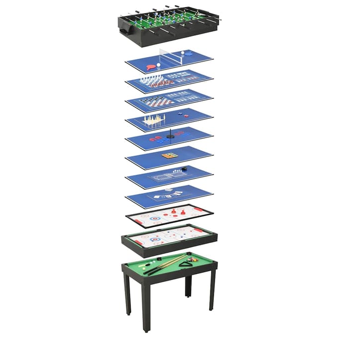 vidaXL - Multispeeltafel - 15-in-1 - 121x61x82 - cm - zwart