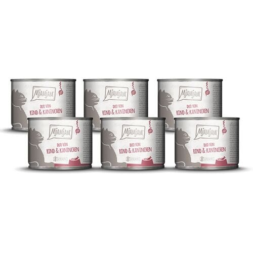 MjAMjAM - DUO van heerlijk rundvlees & konijn met wortelen 6 x 200 g