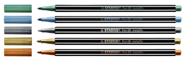 STABILO Pen 68 Metallic - Premium Metallic Viltstift - Metallic Groen - per stuk