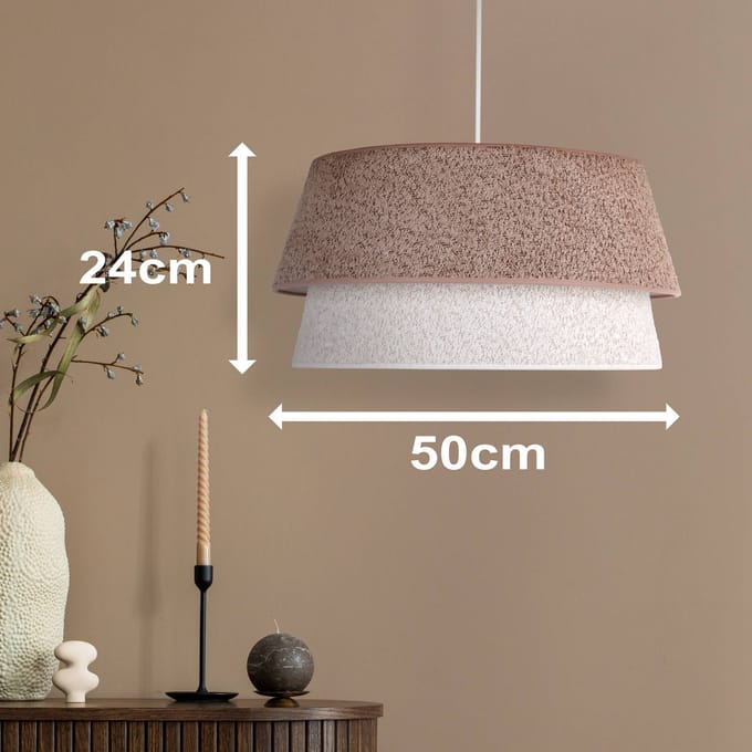 Euluna Hanglamp Boucle, Ø 50 cm, cappucchino/ecru