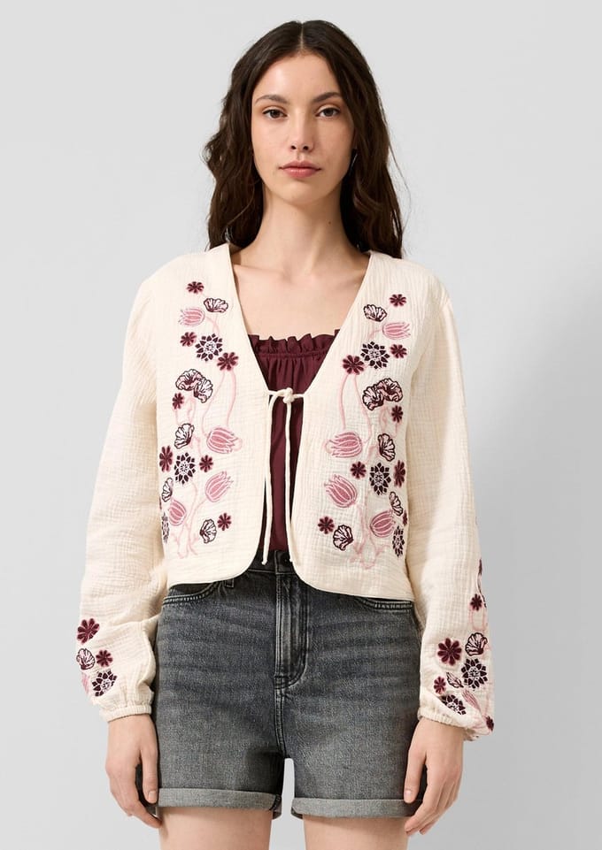 Geborduurde blouse dames QS Regular Fit