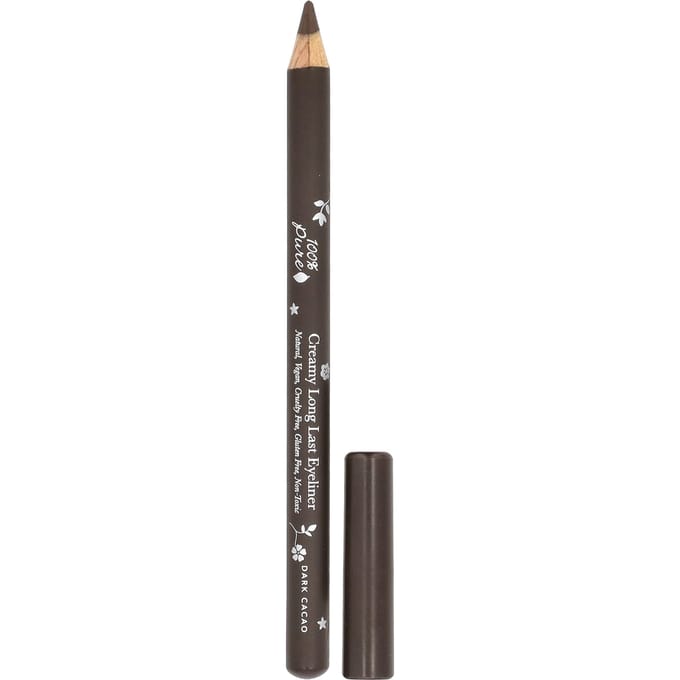 100% Puur, Romige Langhoudende Eyeliner, Donkere Cacao, 1.14G(0.04Oz) black