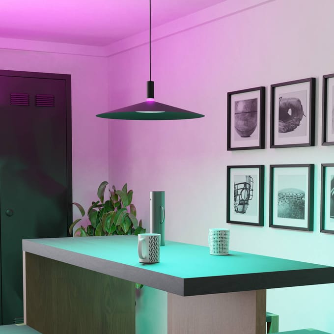 EGLO connect.z Conomavilla-Z Smart Hanglamp - Ø 45 cm - Zwart/Wit - Instelbaar RGB & wit licht - Dimbaar - Zigbee