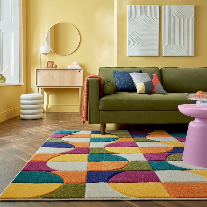 Flycarpets Kleurrijk Vloerkleed - Chacha - Laagpolig - Abstract - Multi - 120x170 cm