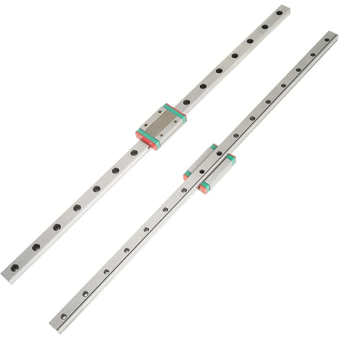 2 stuks LML12H Lineaire geleiderails 400 mm lengte met MGN12H schuifblokken