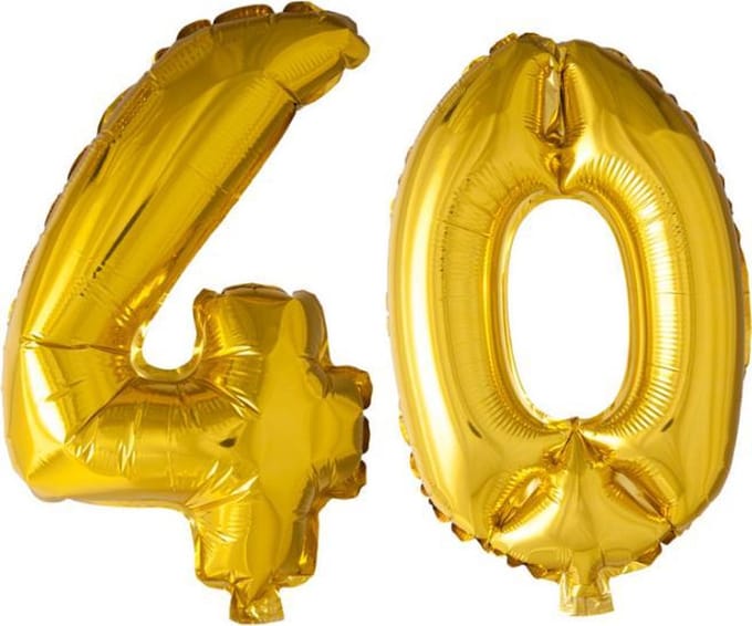 Folieballon nr. 40 Goud 41cm