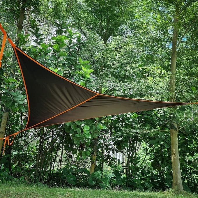 Driehoek Hangmat - Kampeer Hangmat - Buiten Ontspannen - Driehoekige Vorm - 4 Meter - Grijs