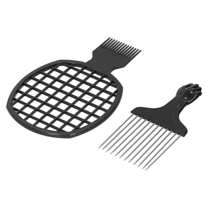 Haarprikkam Vuist Brede Tanden Afro Twist Kam Kapper Kappersgereedschap voor Kapsalon black