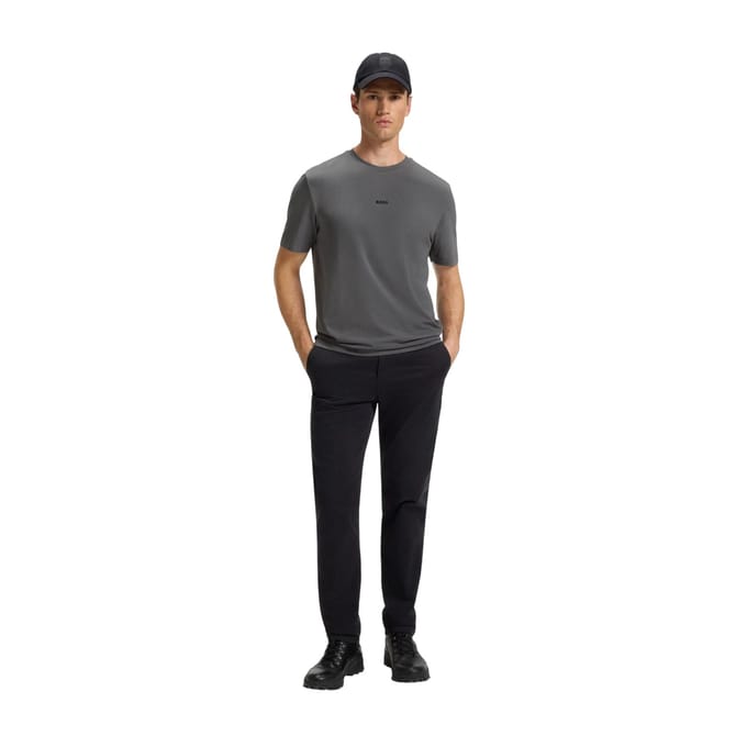 Boss Oversized T-shirt voor heren met Tchup-logo (Grijs)