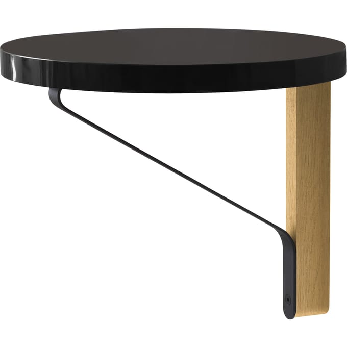 Artek - Kaari wandplank rond - linoleum zwart