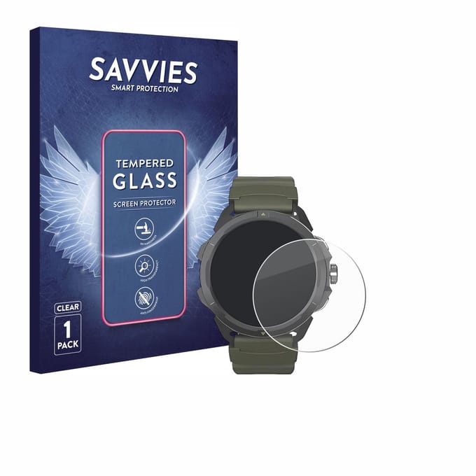 Savvies - Glas Screenprotector voor Hammer Watch 2 Military Edition - Gehard Beschermglas 9H