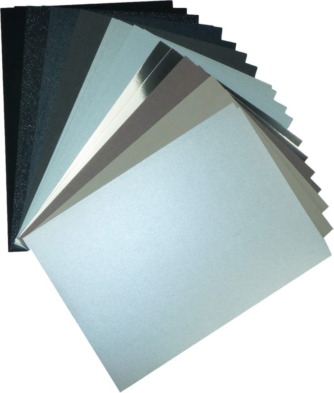 Netuno - set zilveren sierpapieren - 10x2 - A5 - 14,8 x 21 cm - 20 vellen