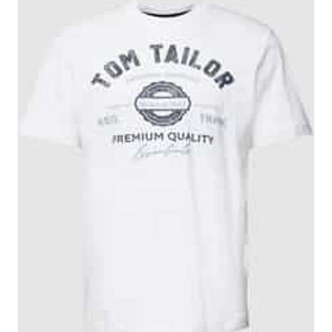 Tom Tailor - T-shirt met logoprint - Maat S - White