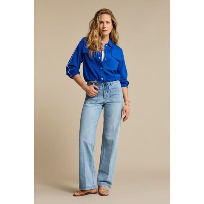 Red Button Jeans Colette Front Patch Pockets Srb4860 White Bleach Dames Maat - W36 X L33