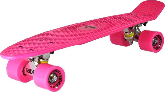 Retro Skateboard Mini Cruiser 22 inch roze- roze met LED verlichting