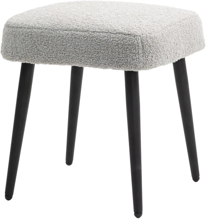 MODFU Poef 42x42x47 cm van polyester, gestoffeerd, lichtgrijs