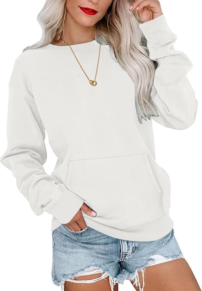 Casual Dames Sweatshirt met Lange Mouwen en Zakken