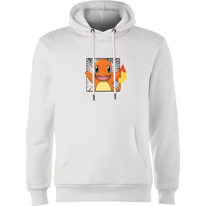 Pokémon Pokédex Charmander #0004 Hoodie - White - XXL