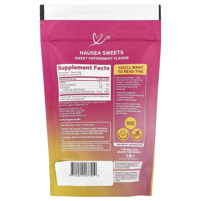 Anti-Misselijkheid Zoete Pepermunt Biologisch Zuigtabletten 30 Tabletten