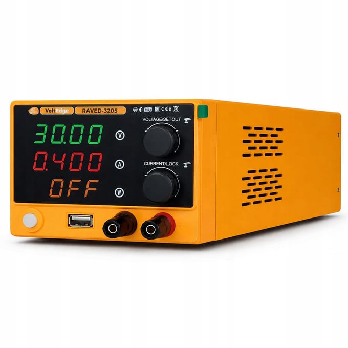 Rosfix Voeding RAVED-3205 - Labvoeding Spanning 0–32V - Stroom 0–5A - USB QC 18W - CV/CC