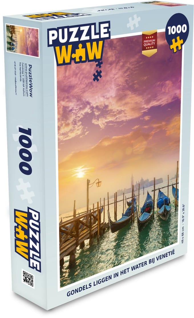 Puzzel Gondel - Mist - Venetië - Legpuzzel - Puzzel 1000 stukjes volwassenen