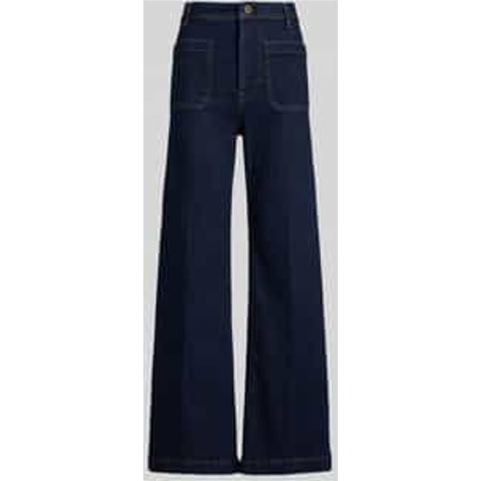 Wide leg jeans van katoenmix