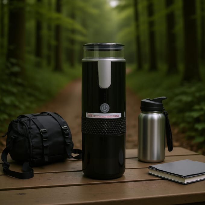 Draagbare Koffiezetapparaat USB Oplaadbaar Draadloos Koffieapparaat voor Gemalen Koffie Capsules black