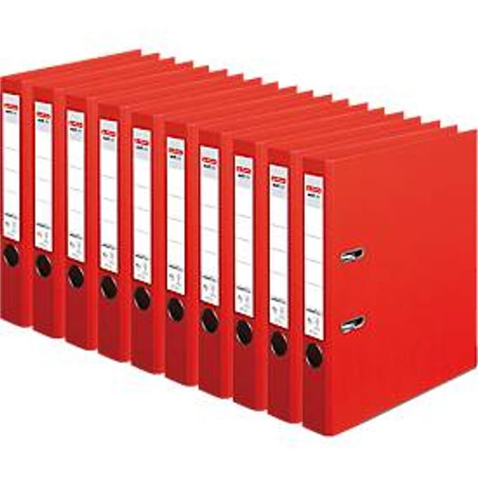 herlitz ordner maX.file protect plus, A4, rugbreedte 50 mm, 10 stuks, rood