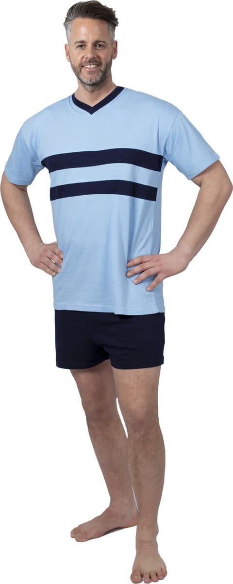 Amantes Pyjama Heren kort blauw/navy - Maat M/L (50/52)