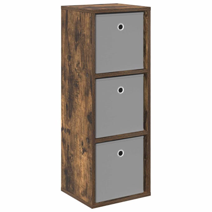 vidaXL - Dressoir - met - lade - Rook - Eiken - 30,5 - x - 27 - x - 84,5 - cm