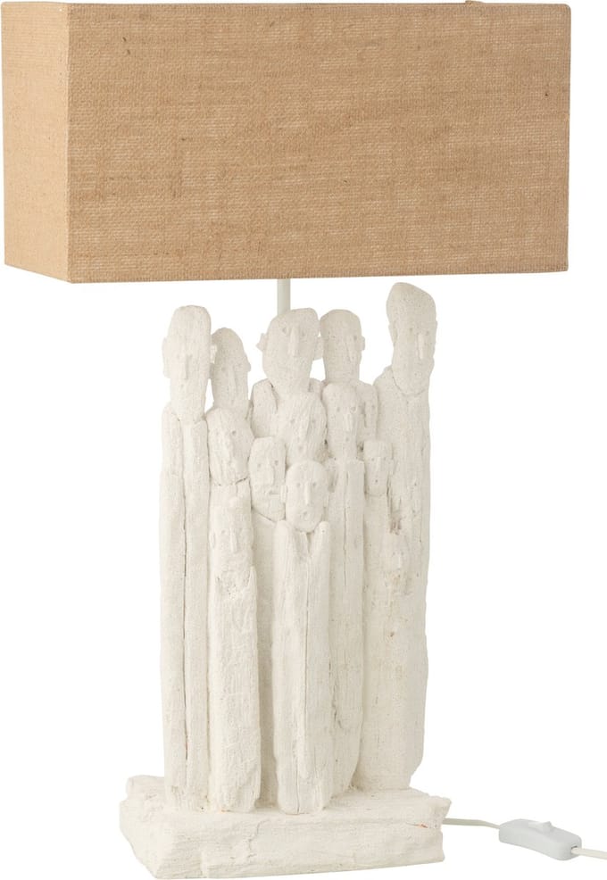 J-Line tafellamp Figuren - polyresin - wit/naturel