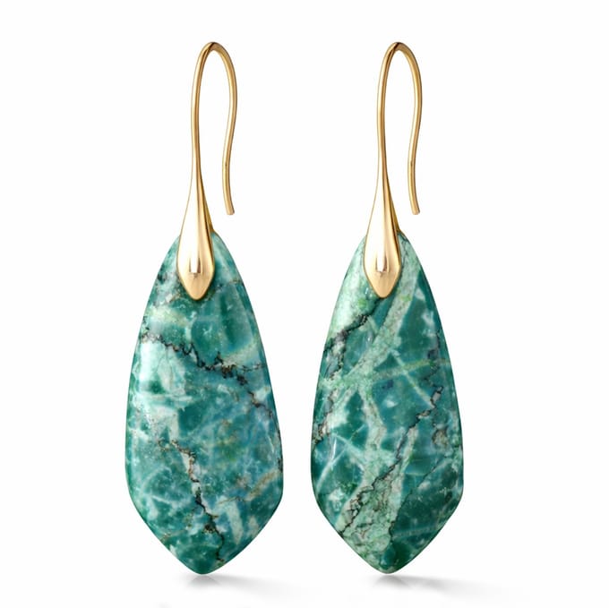 Marama Oorbellen Turquoise Drop - natuursteen - premium kwaliteit