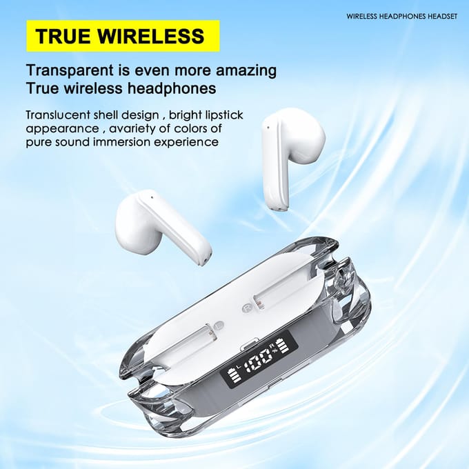 Casque BT sans fil transparent à faible consommation d'énergie semi-intra-auriculaire TM50 Rose rose