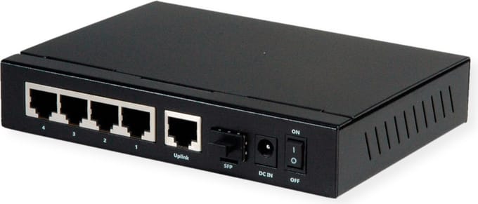 ROLINE Gigabit Ethernet Switch 6 poorten (5x 10/100/1000 + 1x SFP, 4x PoE+)