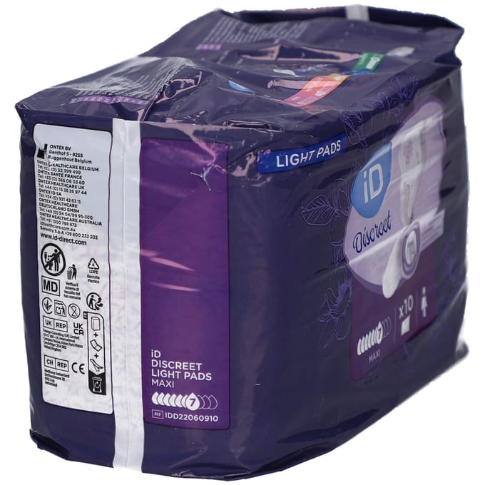 iD Discreet Light Pads Maxi - 1 pak van 10 stuks