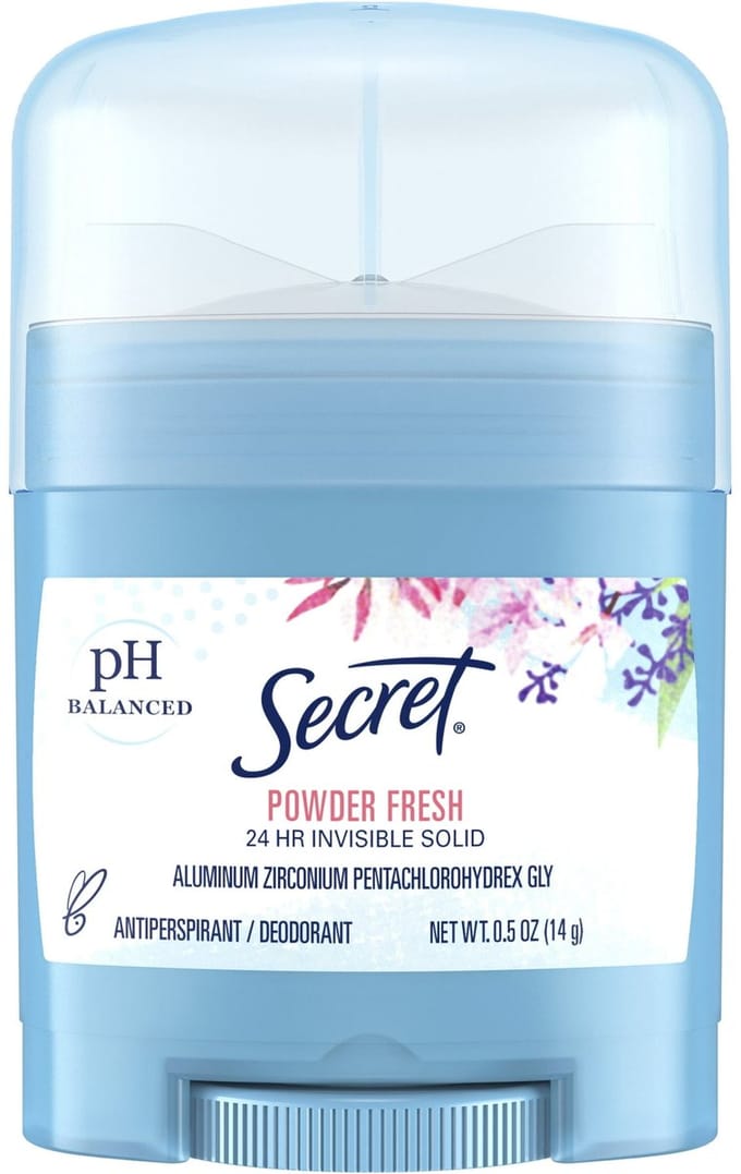 Secret Invisible Solid Antiperspirant and Deodorant Stick - Powder Fresh Travel Size