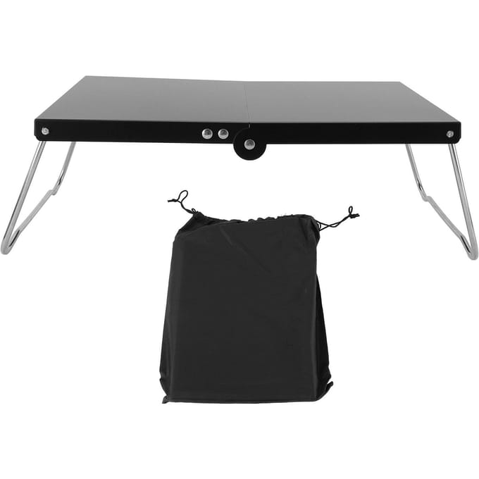 Table de camping pliante en acier inoxydable, mini table de plage portable, table d'appoint de camping pour l'extérieur gray