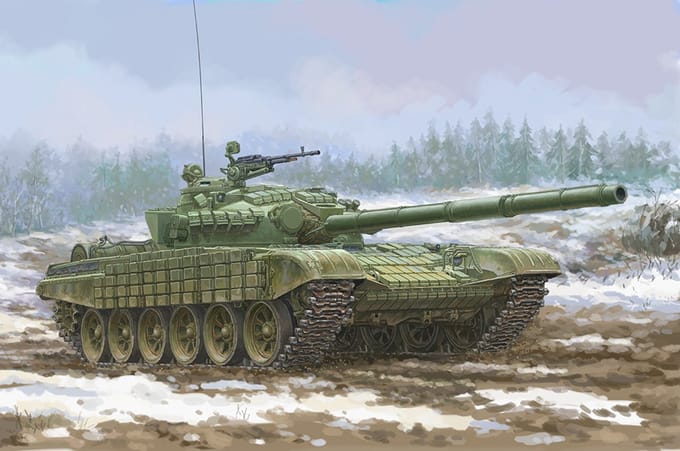 Trumpeter Modelbouwpakket Militaire voertuigen - 09602 Soviet T-72 Ural with Kontakt-1 Reactive Armo Plastic - 1:35 - Modelbouw