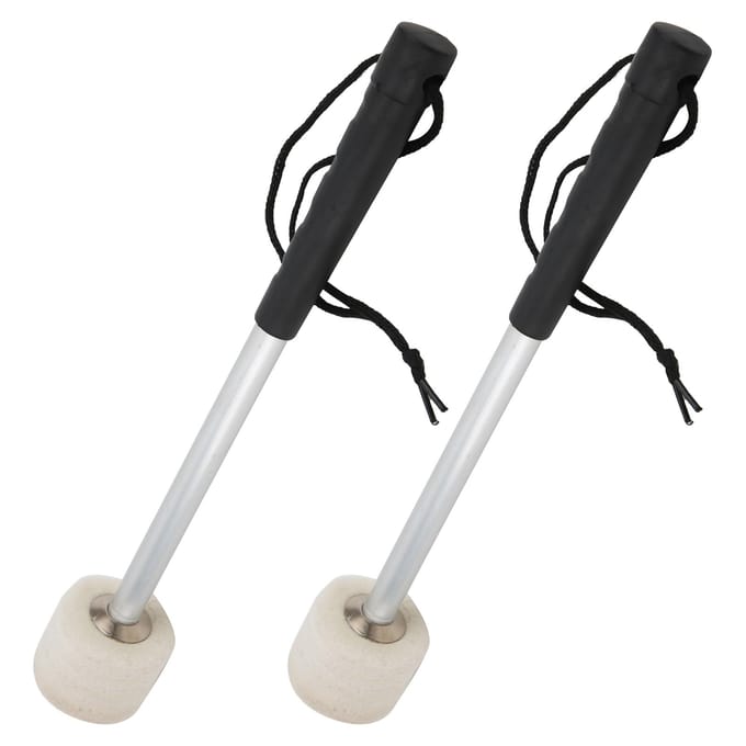 2 Stuks Wol Vilt Hoofd Drumstok Sterke Flexibiliteit Draagbaar Antislip Instrument Accessoires white