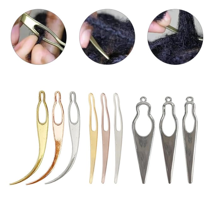 9 Stuks Dreadlocks Haar Piercing Spelden Haaknaald voor Haken Gereedschap Dreads Kleine Ineengrijpende Naalden Vastmaken white