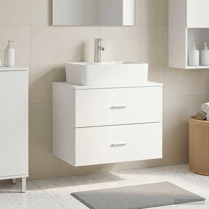 vidaXL - Wandgemonteerde - Badkamerkast - Wit - 62,5 - x - 44,5 - x - 50 - cm