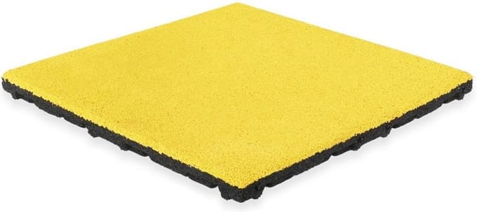 Rubber tegel met EPDM toplaag - 50 x 50 cm - 45 mm - Geel (RAL 1012)
