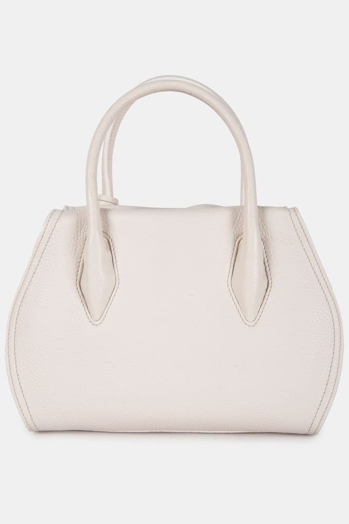 Coccinelle Leather Medium Satchel Bag In Cream Maat: OS | Handtassen Outlet | Dames | Wit