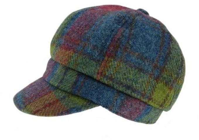 Dames Cap Multi Colour - one size - Harris Tweed - Glen Appin of Scotland