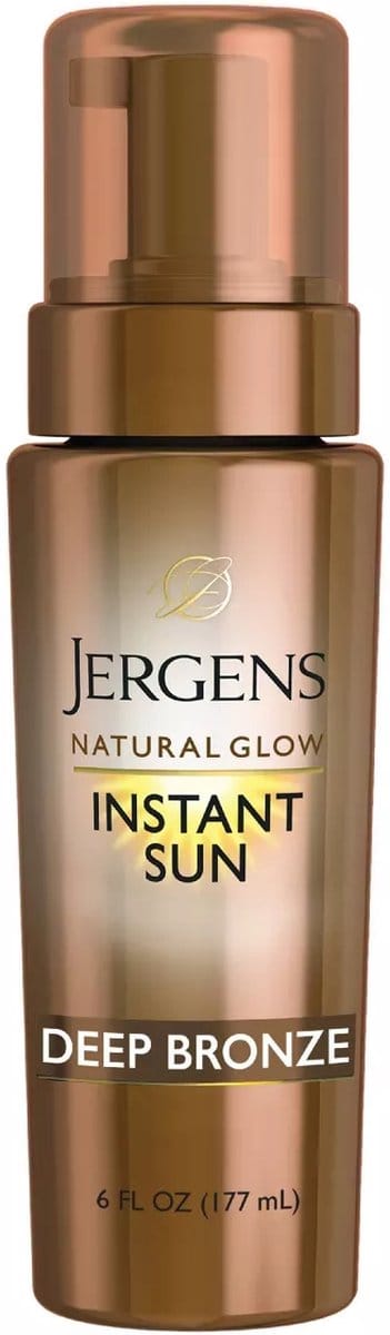Jergens Natural Glow Instant Sun Sunless Tanning Mousse, Deep Bronze Tan - 177ml