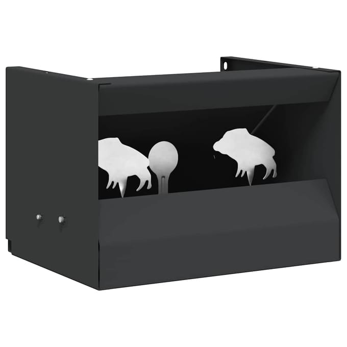 vidaXL Kogel Trap Box Zwart 29 x 22 x 20 cm Staal