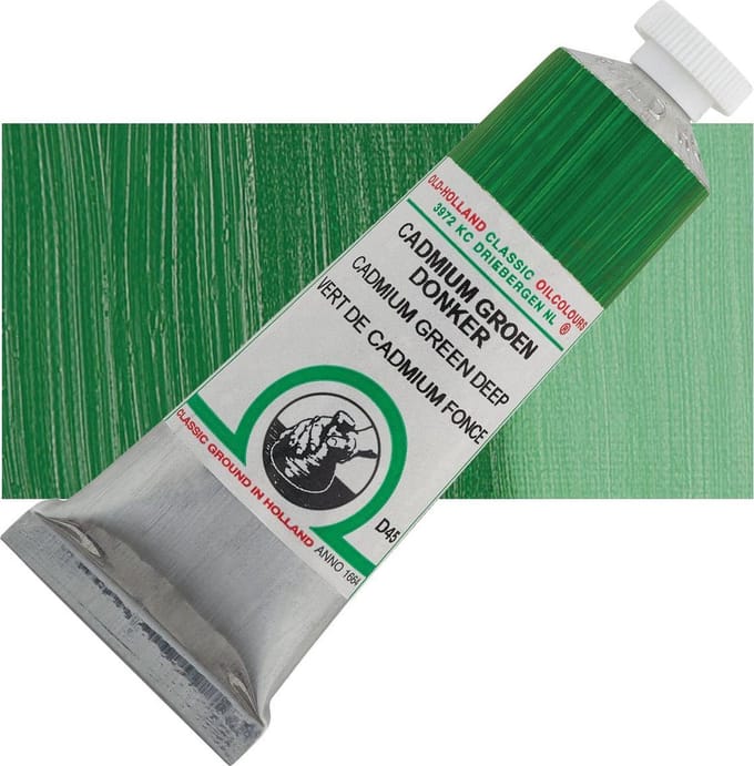 Oil paint Old Holland 40ml – 045 Cadmium Green Deep