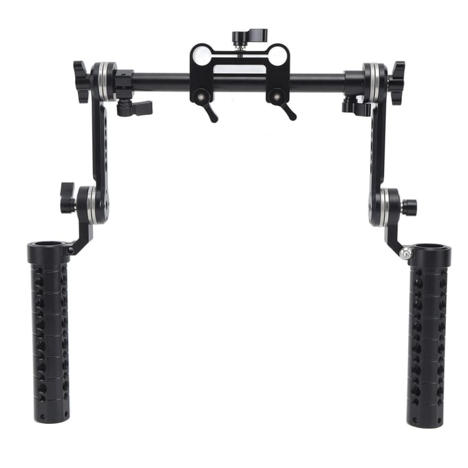 Kit de poignée rosette 15 mm Poignée pour rig d'épaule pour caméra vidéo reflex numérique Rigs de montage sur épaule Stable black