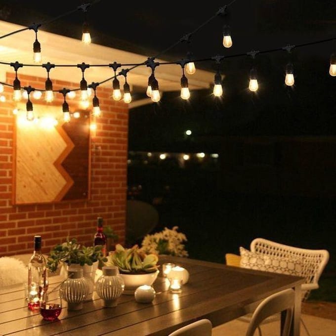 Led prikkabel DIMBAAR - 10 lampen - 10 meter lichtsnoer - IP44 - 220 V + smart dimmer